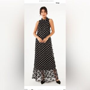 Abbey Glass Chic Black and Sequin Formal Dress